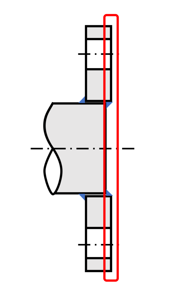 フランジの座面を示した画像です